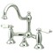 Kingston Brass KS3911PL Restoration Bathroom Bridge Faucet, Polished Chrome KS3911PL - alternate 1